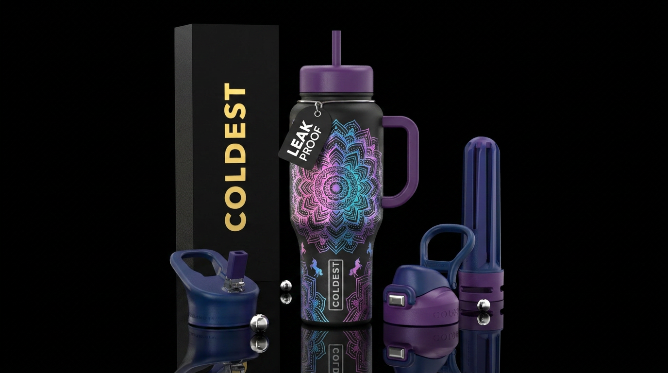 gradiant unicorn water bottle design
