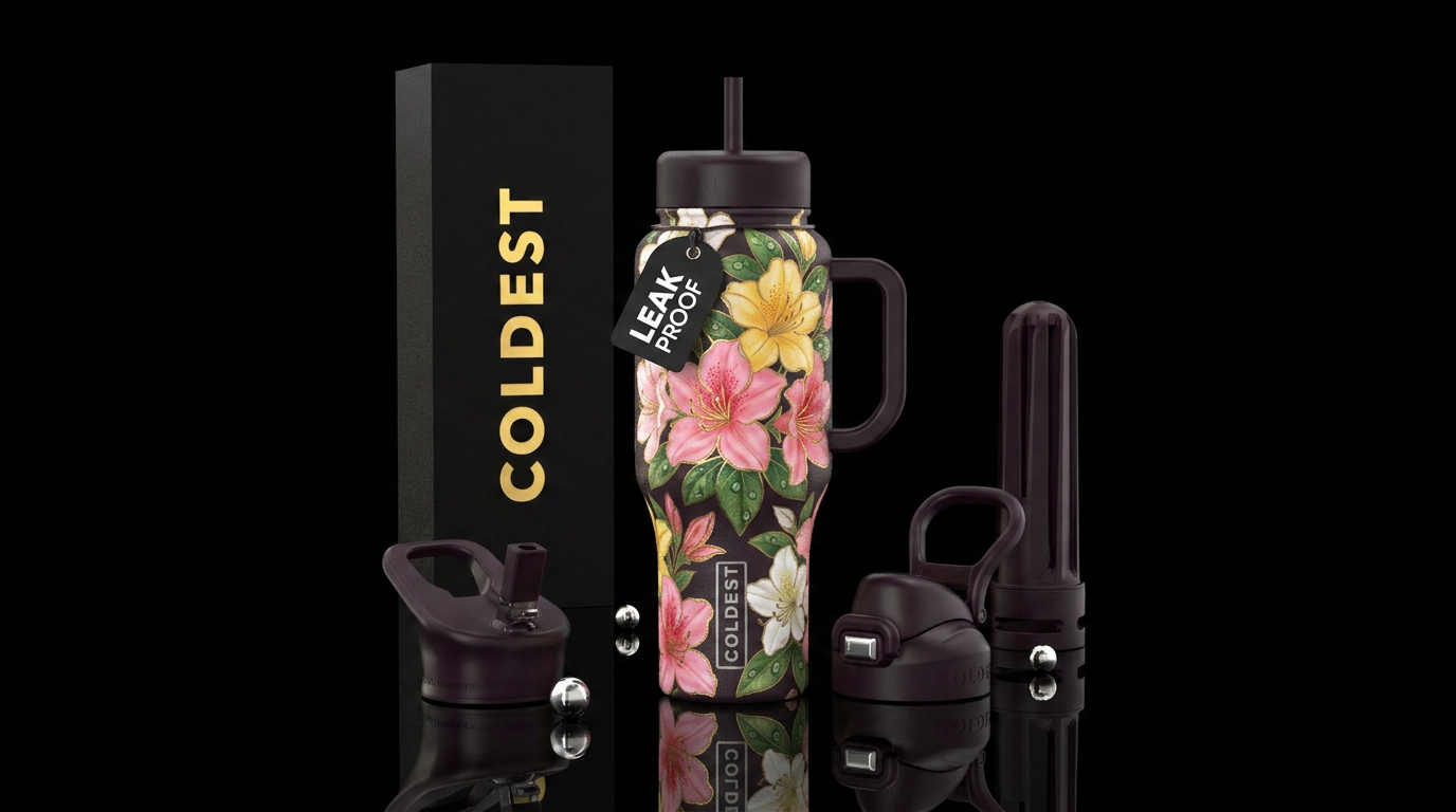 Floral gardens water bottle design