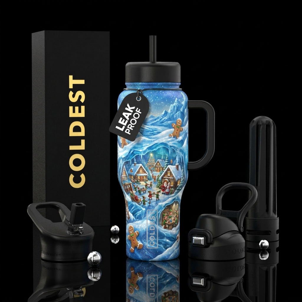 Christmas Paradise water bottle design