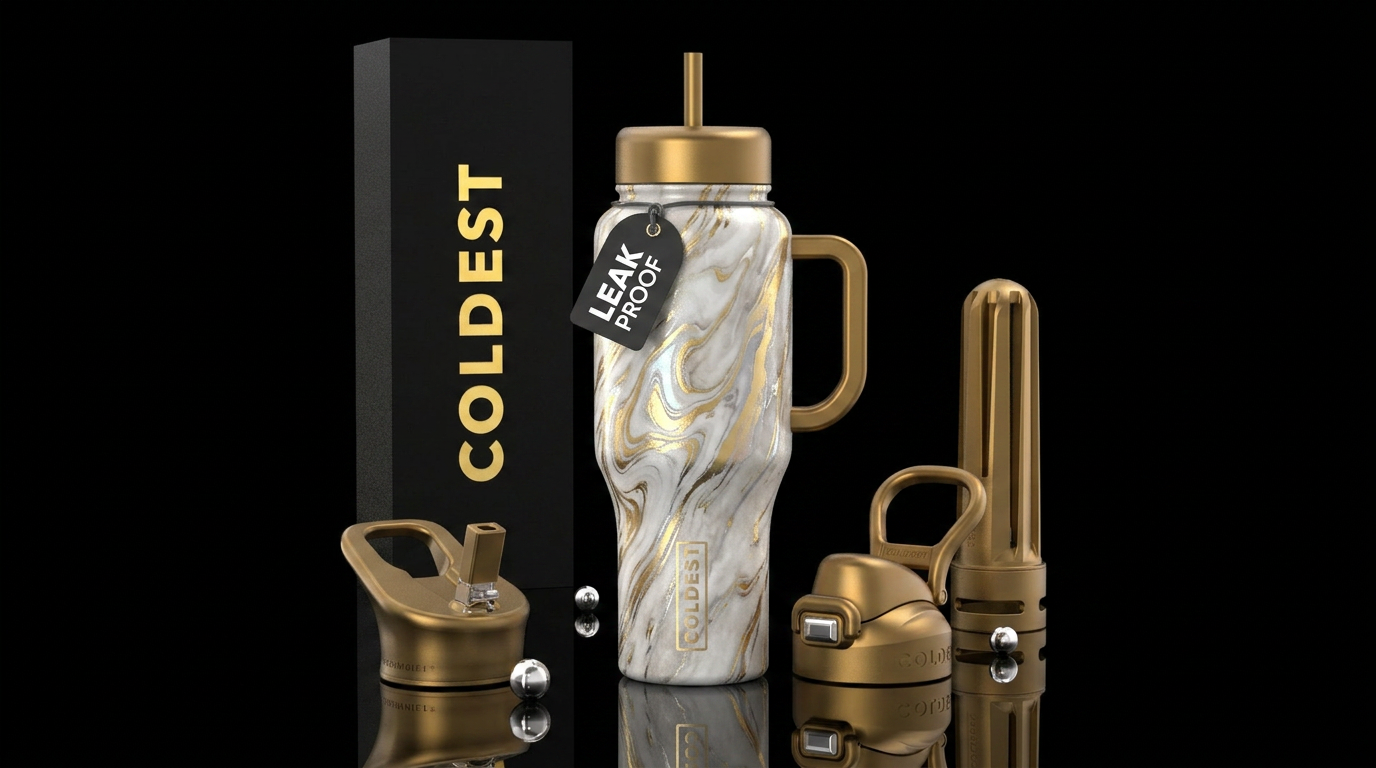 marble swirl water bottle design