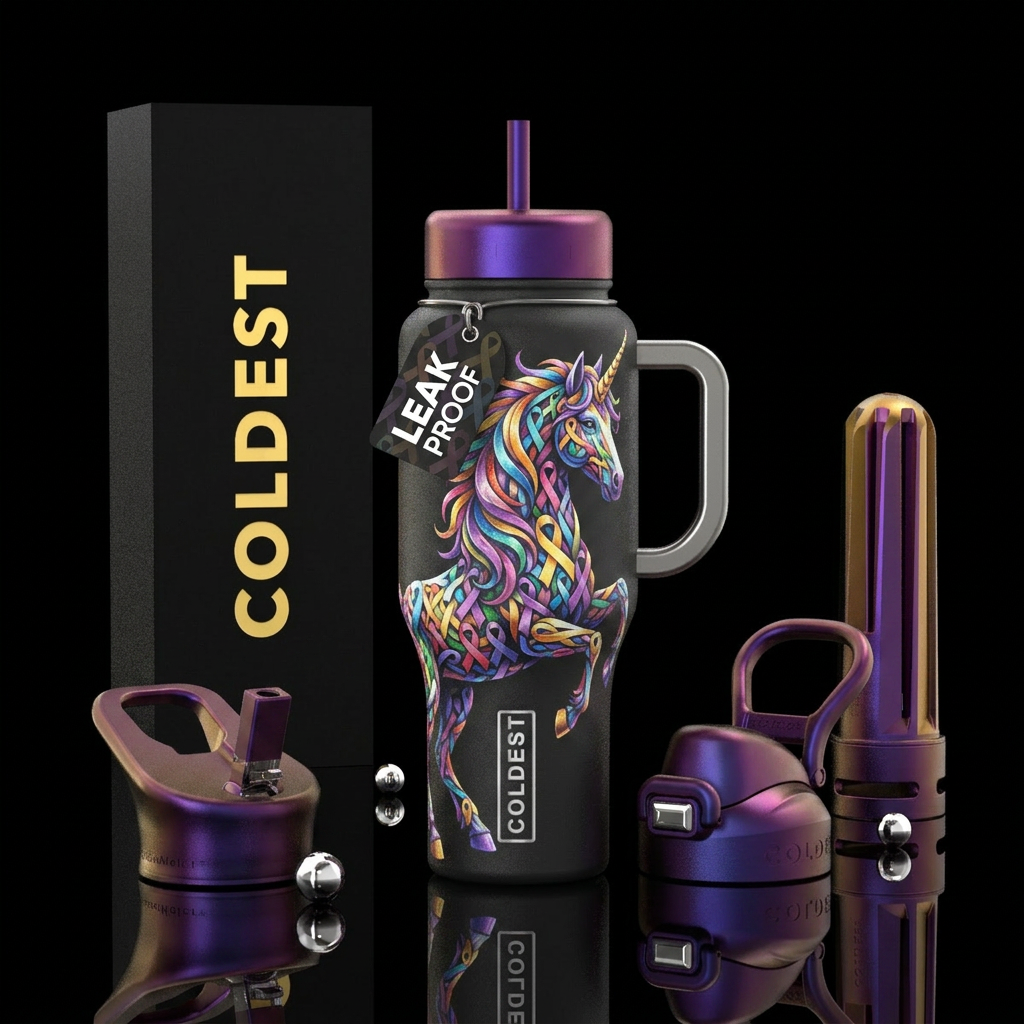 unicorn Awareness water bottle design