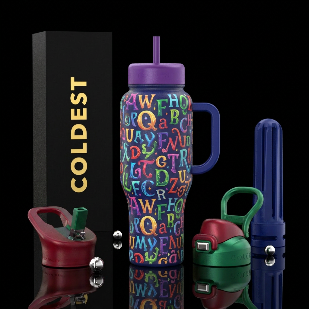 ALPHABET SOUP water bottle design