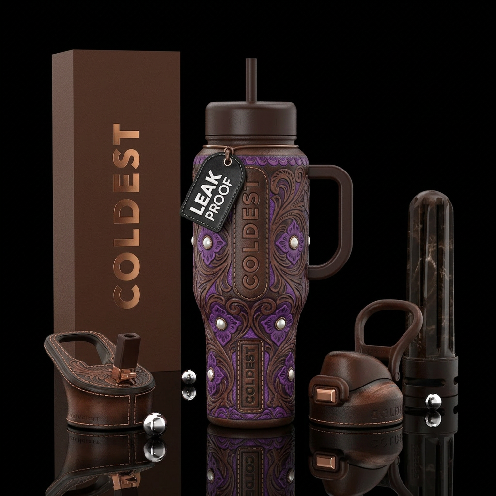 tooled pearls water bottle design