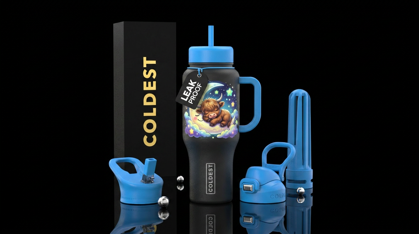 OVER THE MOON water bottle design