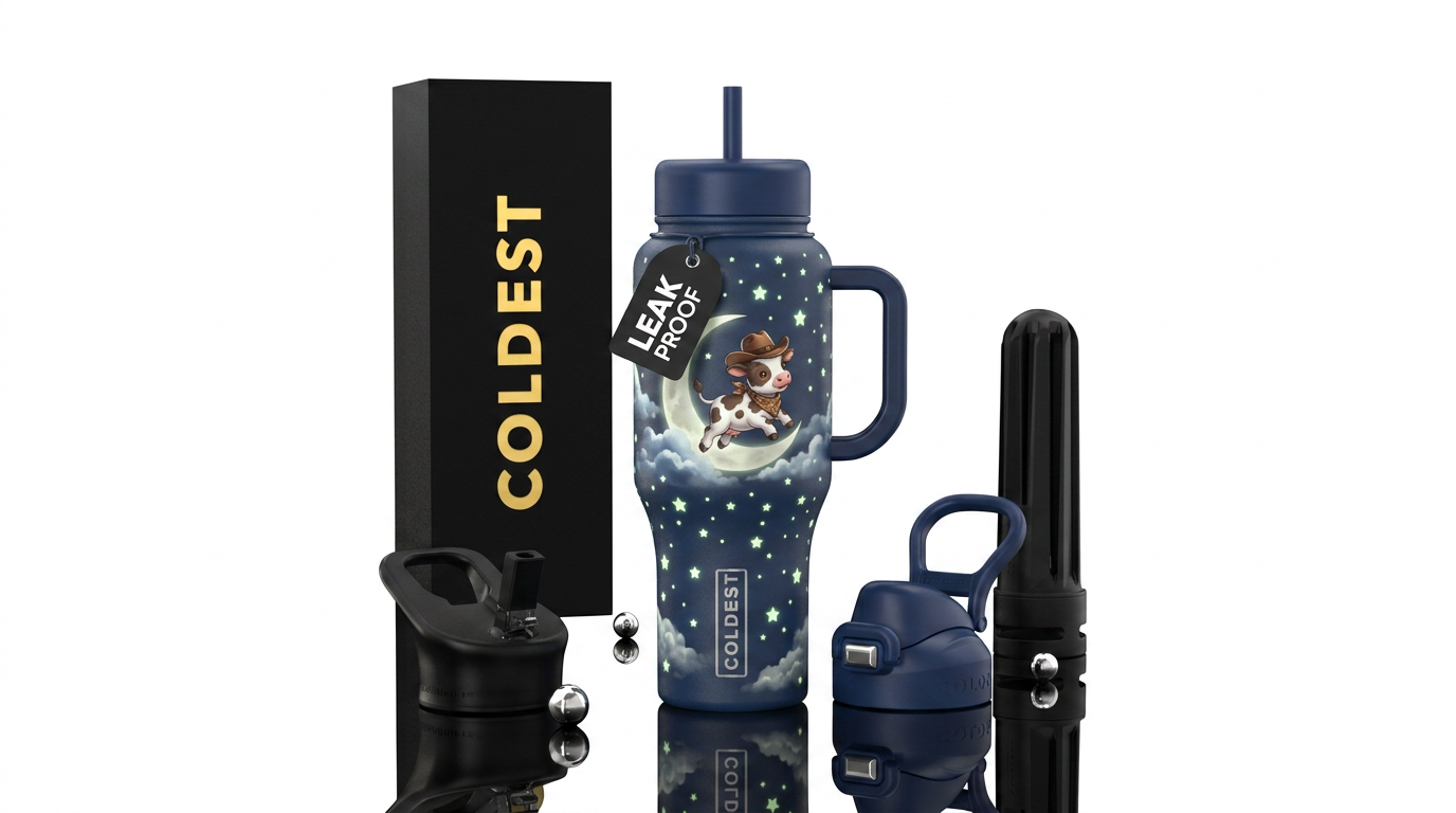 OVER THE MOON water bottle design