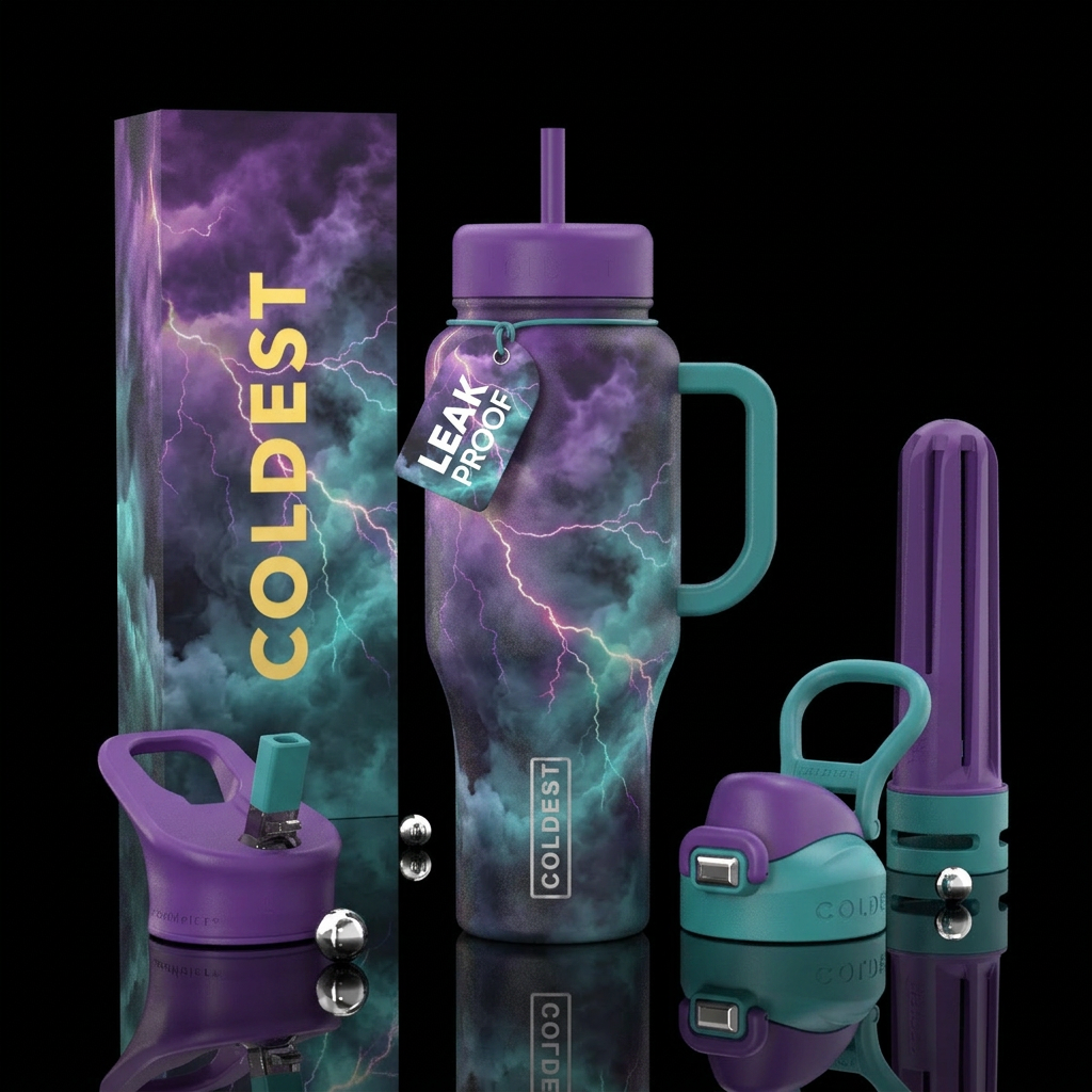 cloud of lightening water bottle design