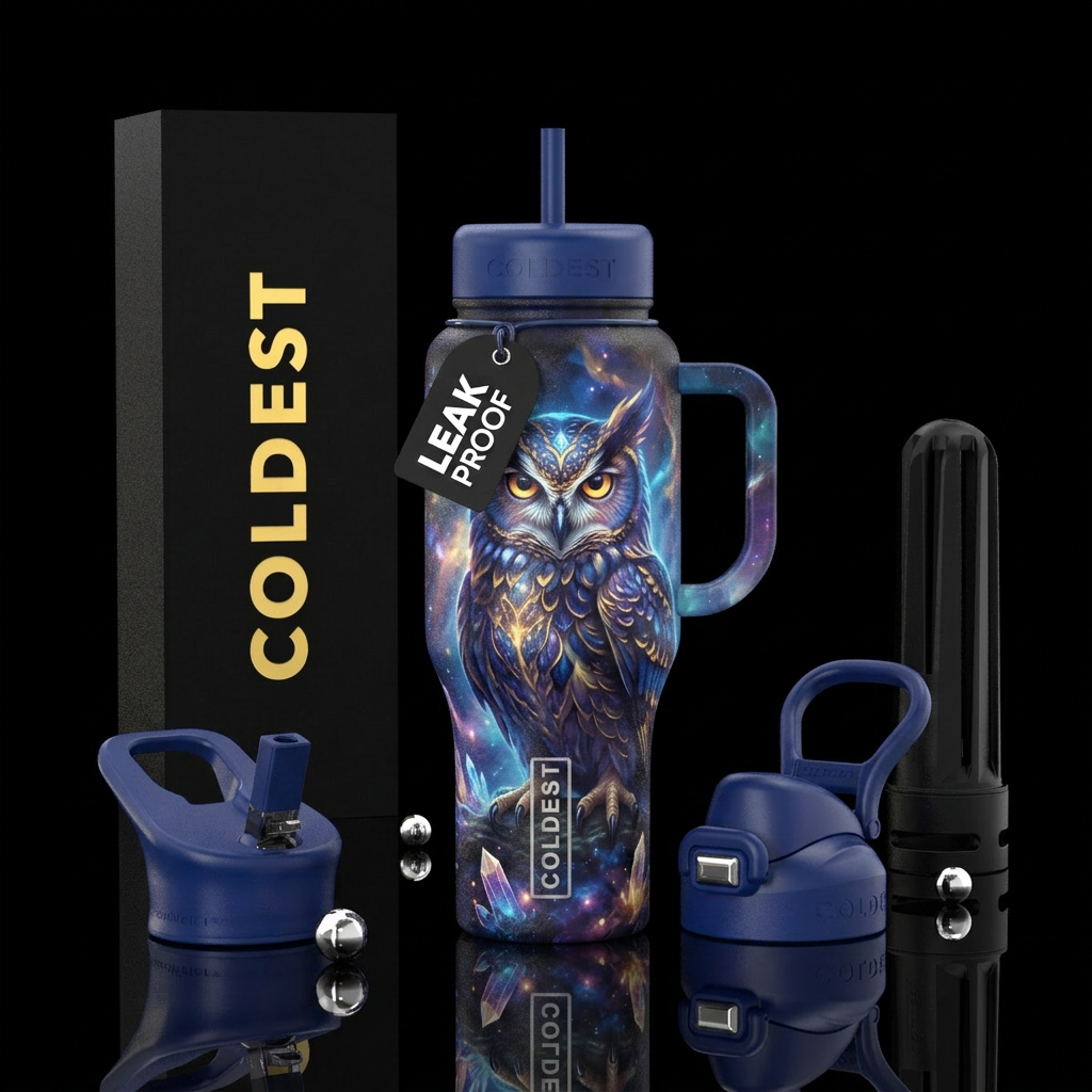 Owly Nights water bottle design