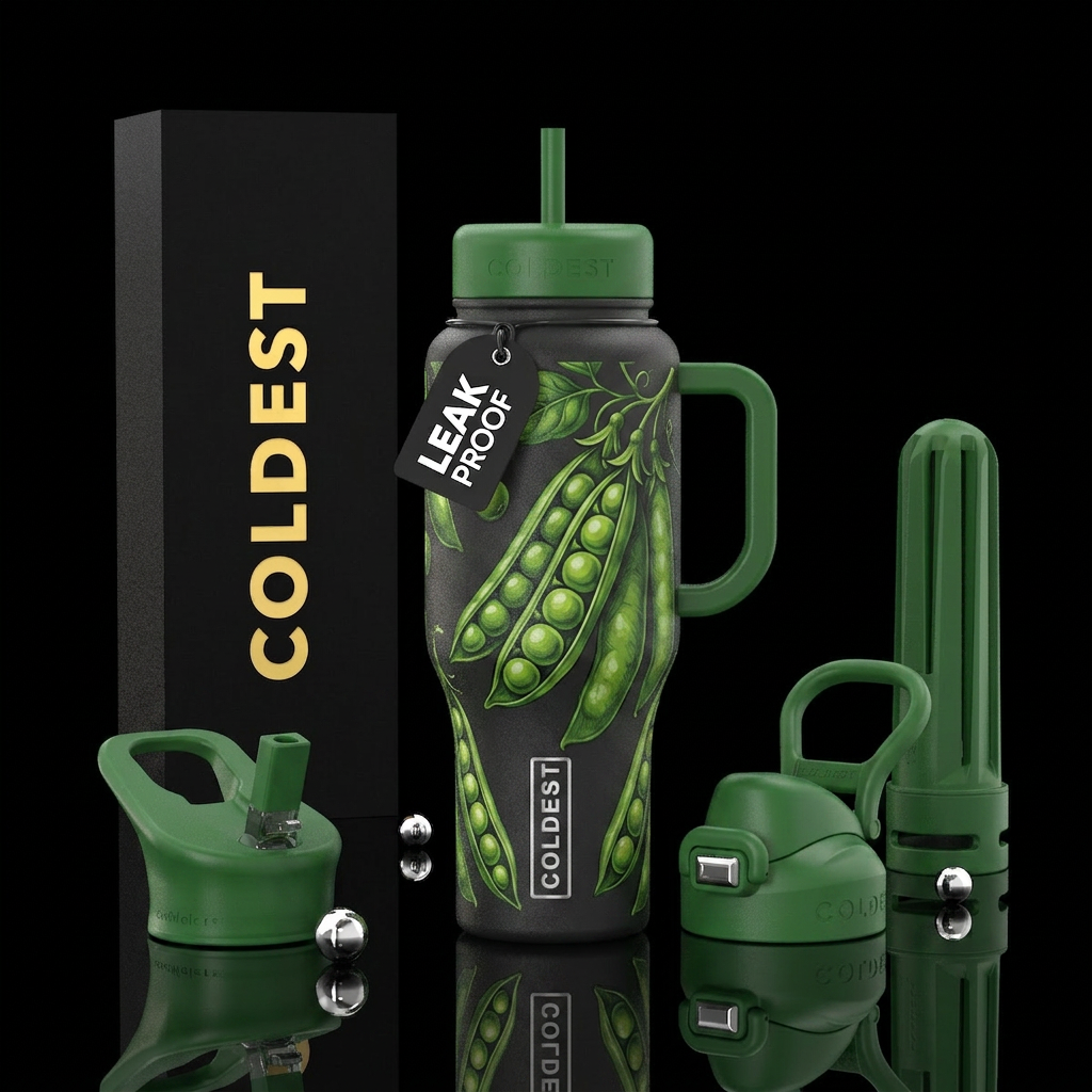 peas in a pod water bottle design