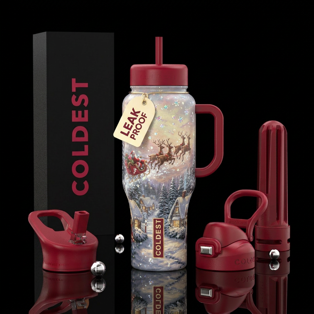 Christmas wishes water bottle design
