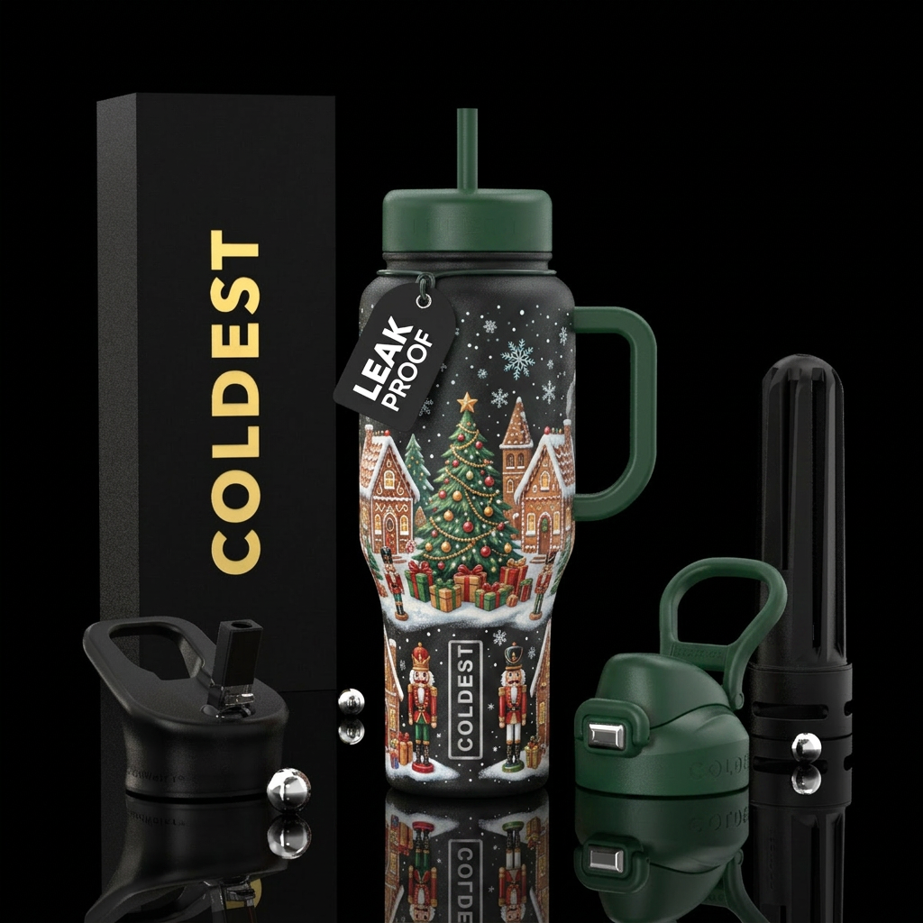 nutcracker village water bottle design