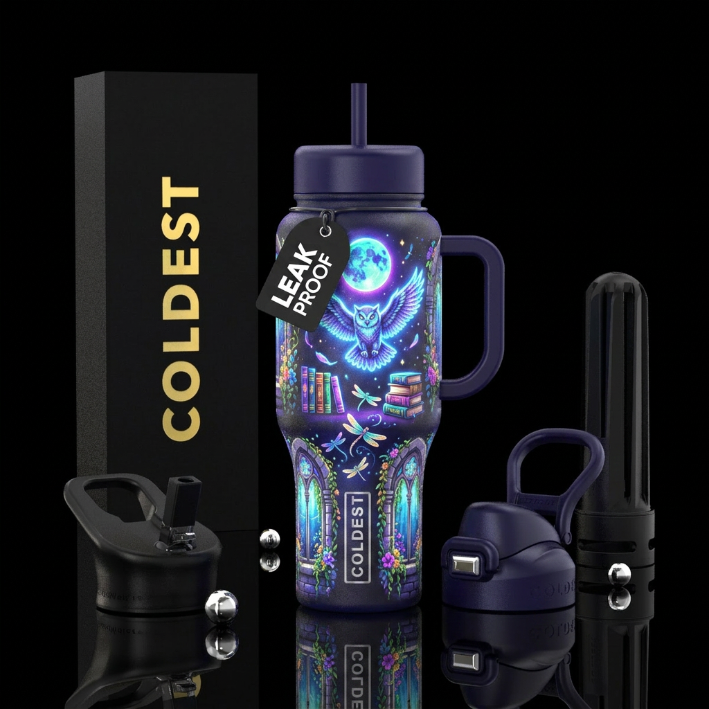 owl see you water bottle design