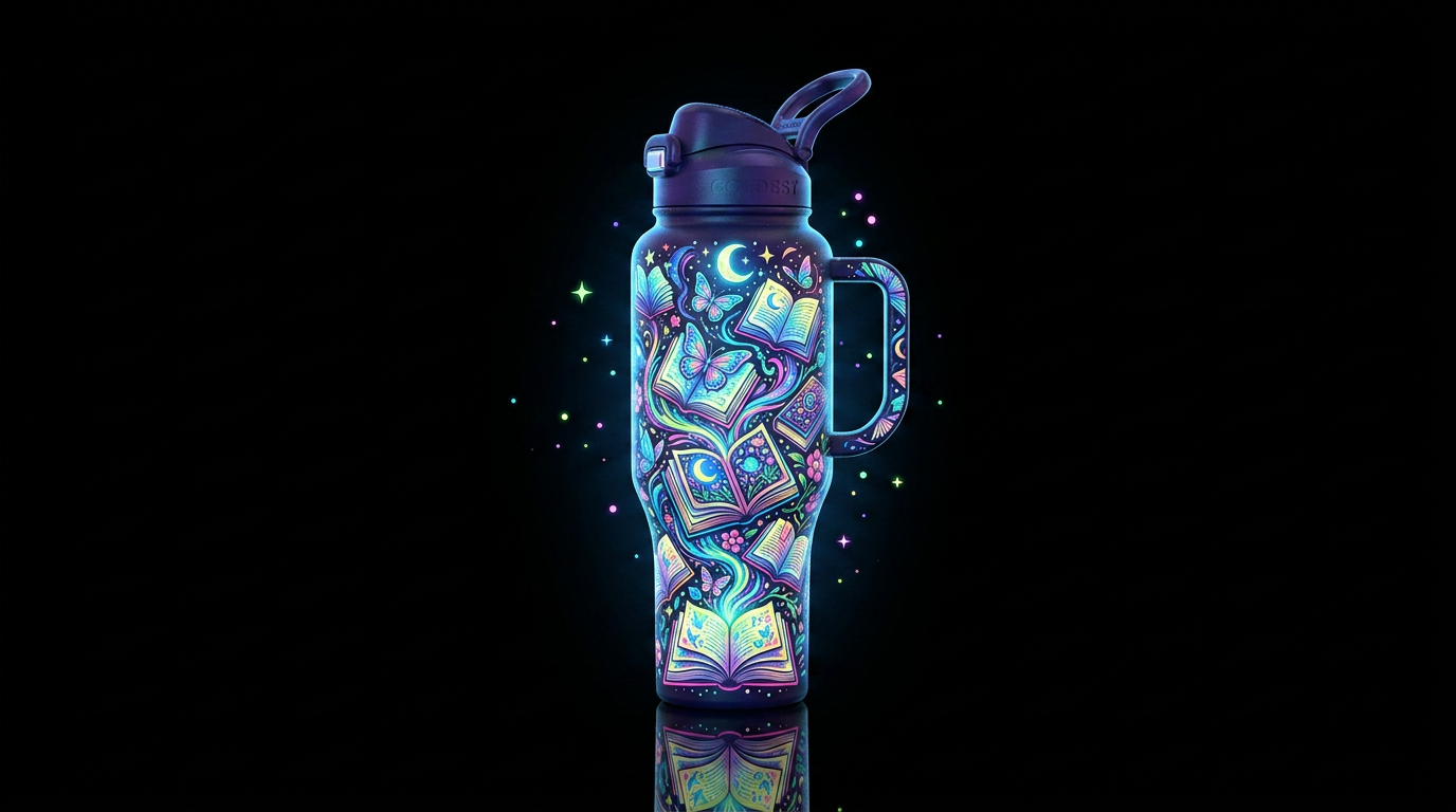 butterfly spells water bottle design