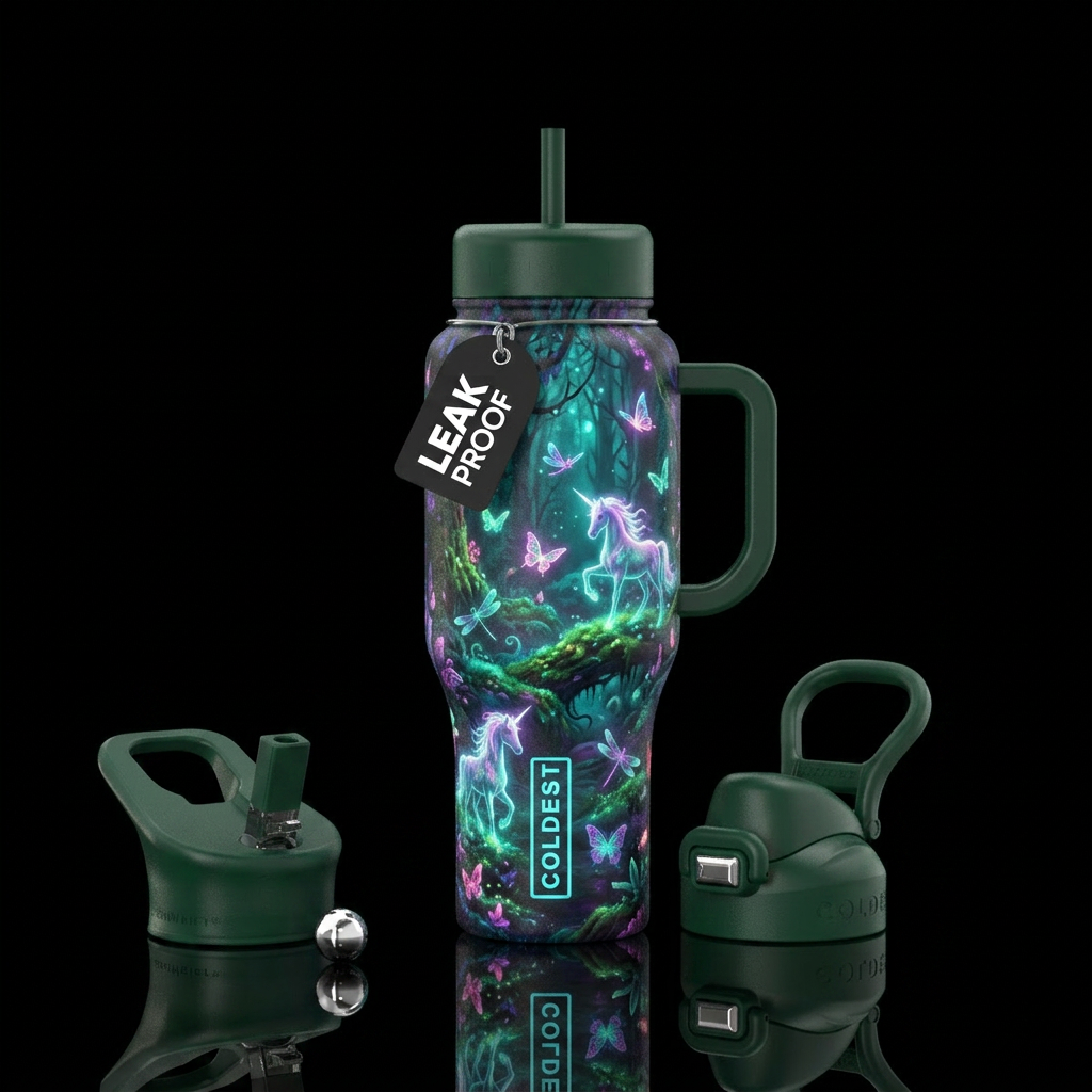 forest fantasy water bottle design