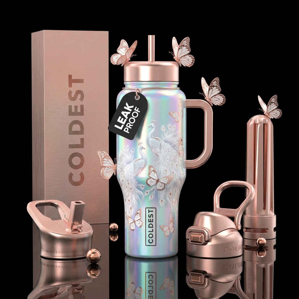 peacock water bottle design