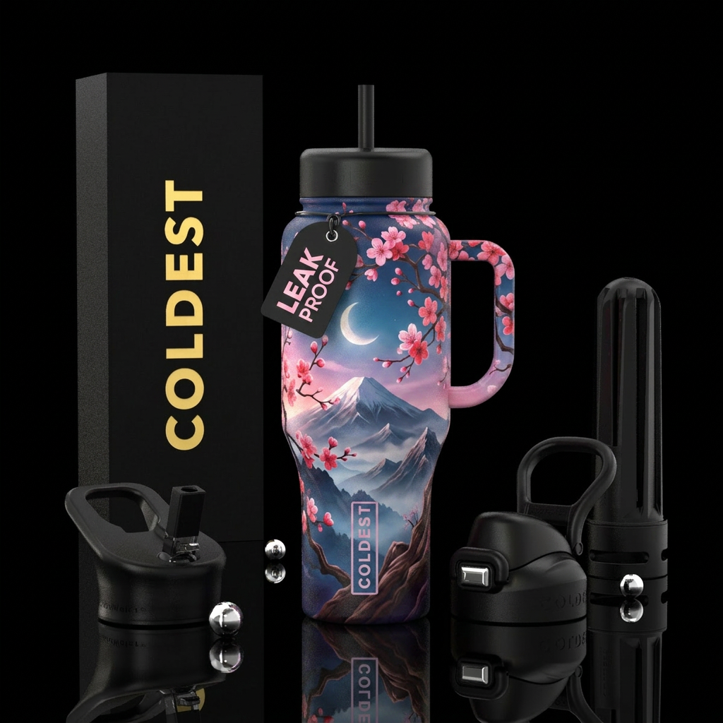 Blossom Mountain water bottle design