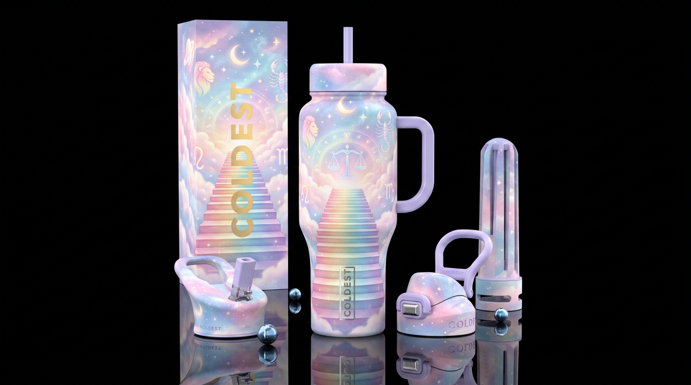 Pastel Skies water bottle design