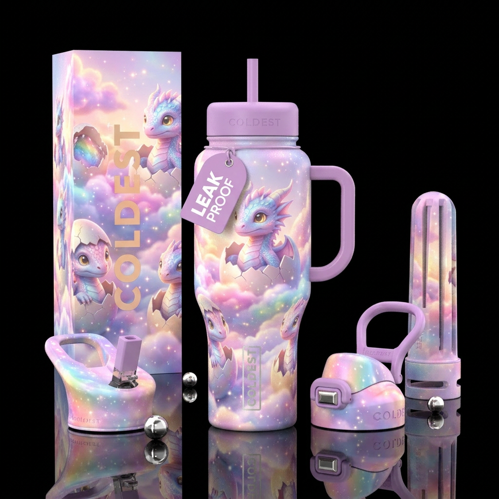 Pastel Clouds water bottle design