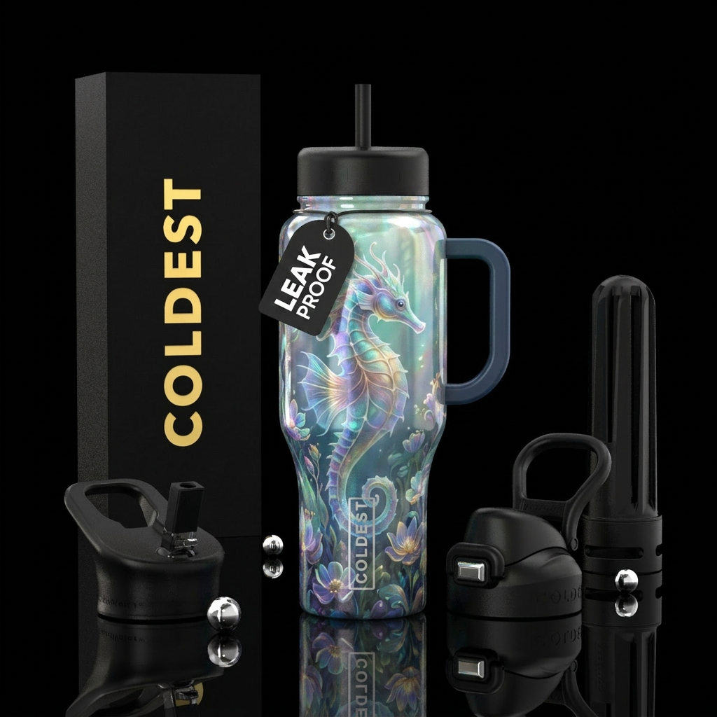 sea horse fantasy water bottle design