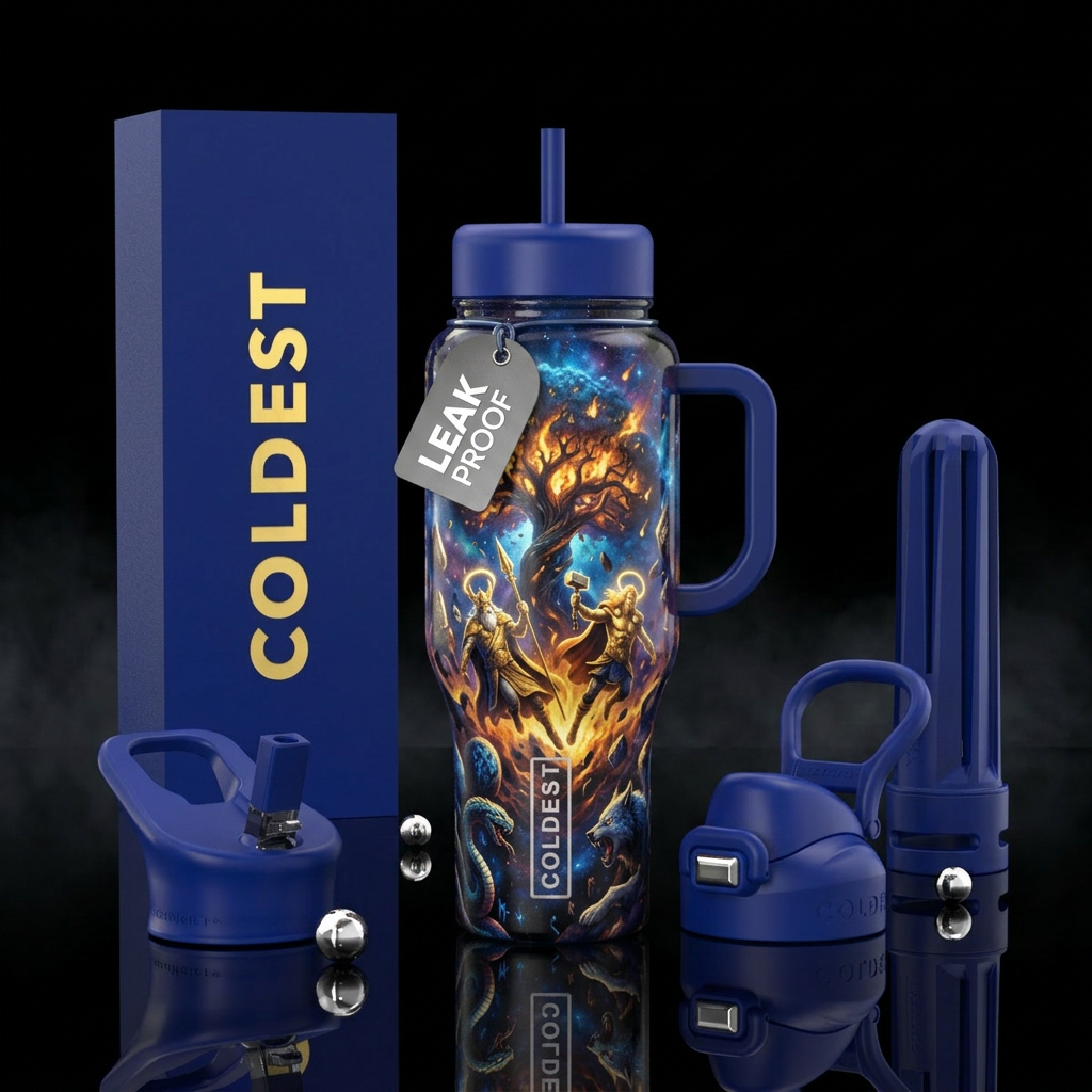 Norse Mythology water bottle design