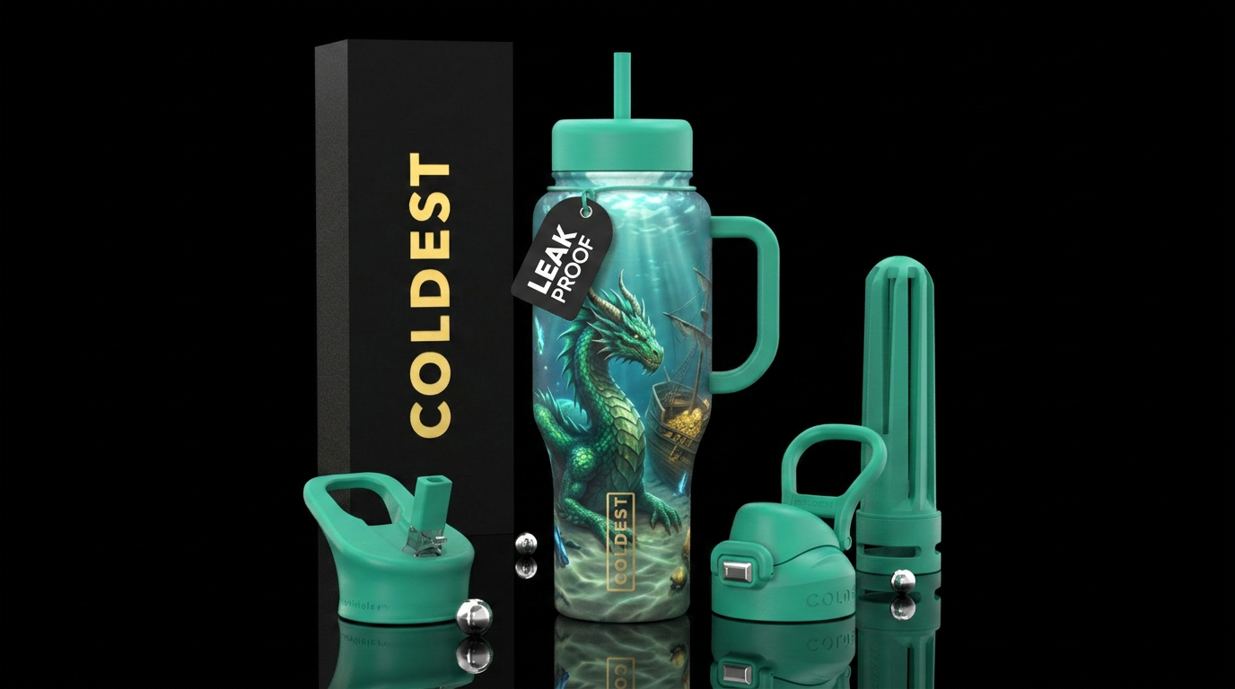 Treasure dragon water bottle design