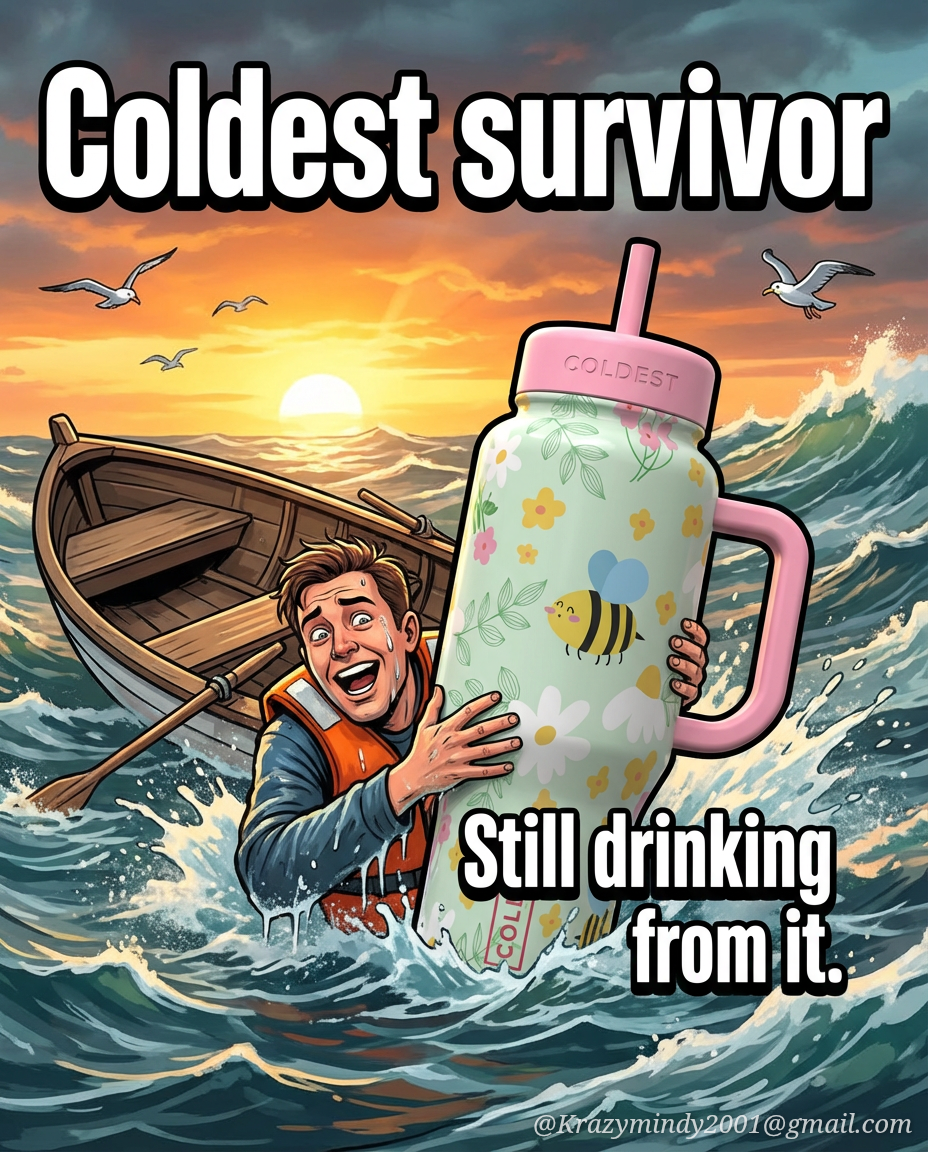 A coldest floating tumbler saving someone after sh... water bottle design