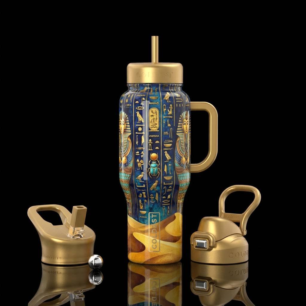 Walk like an Egyptian,  high definition hyper 3d p... water bottle design