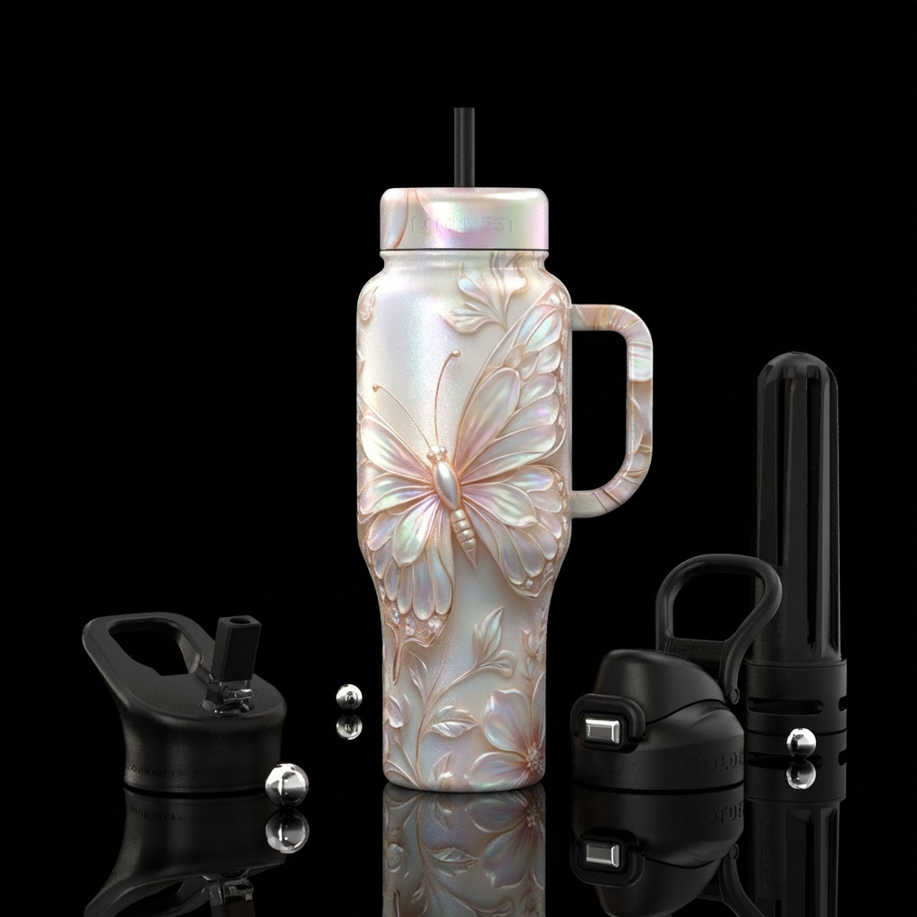 beautiful butterfly water bottle design