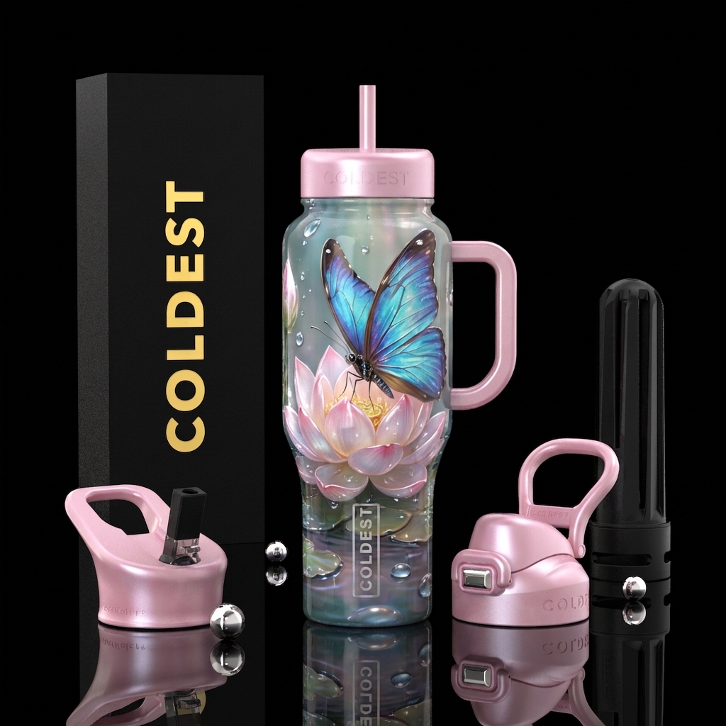 beautiful butterfly water bottle design