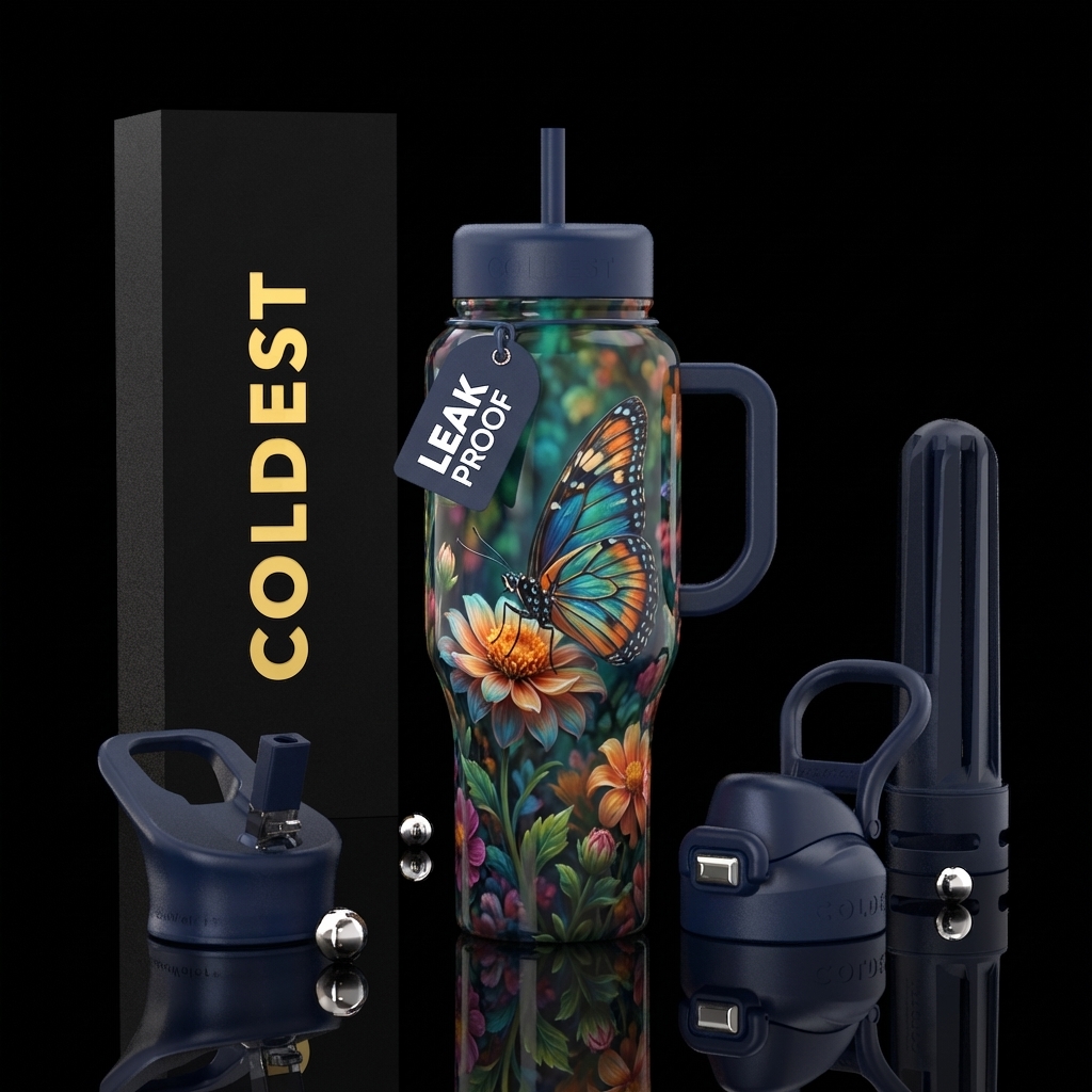 beautiful butterfly water bottle design