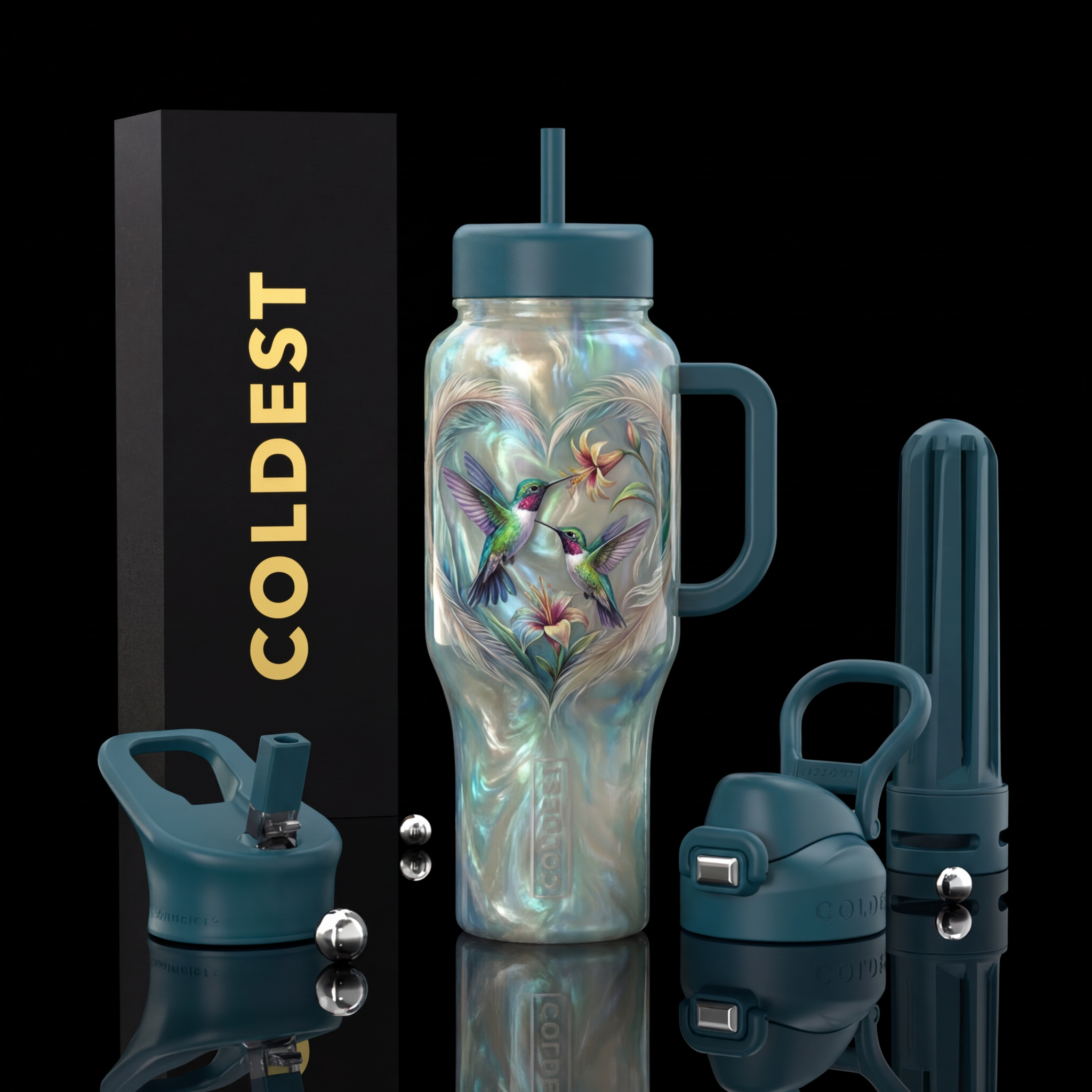 Hummingbirds water bottle design