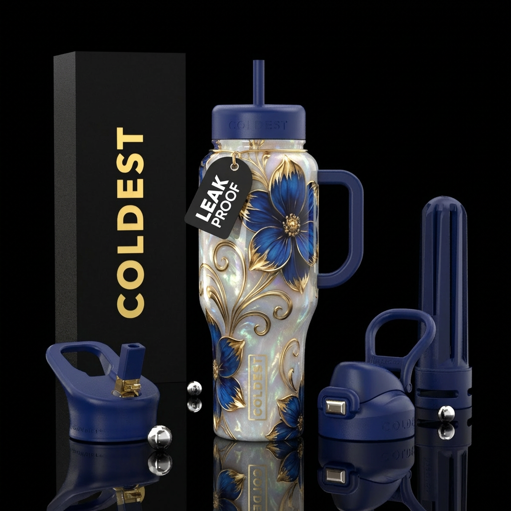 Beautiful flowers water bottle design