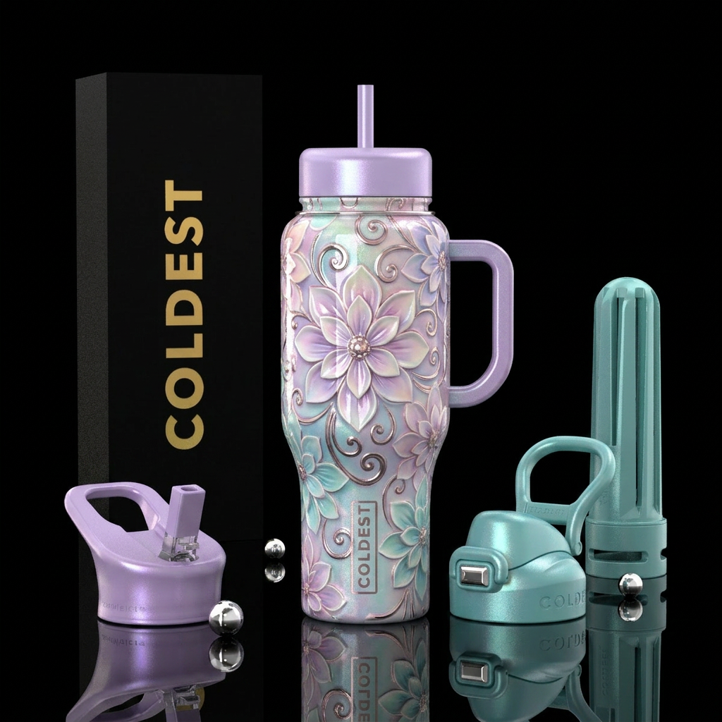 Floral water bottle design