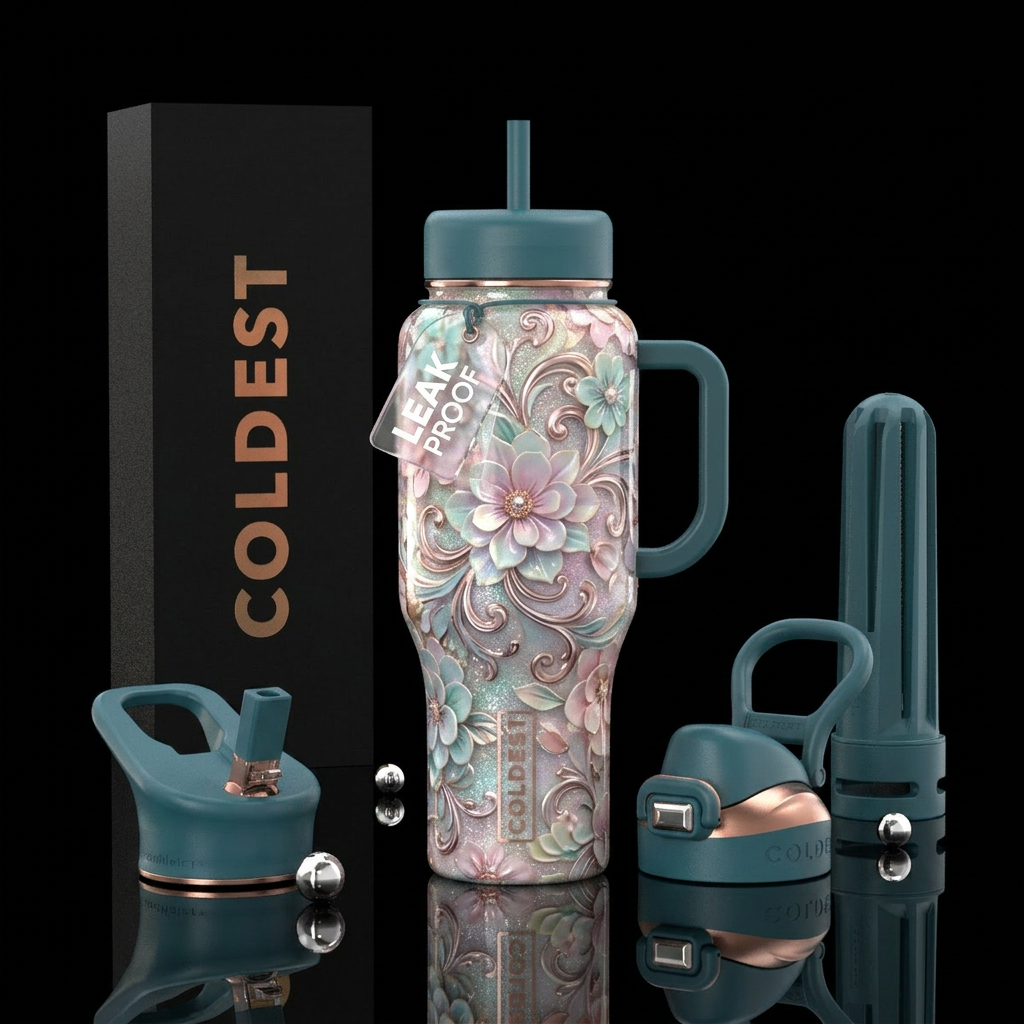 Floral water bottle design