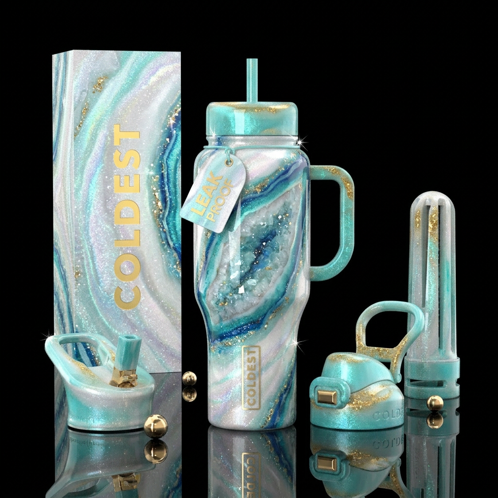 Geode water bottle design