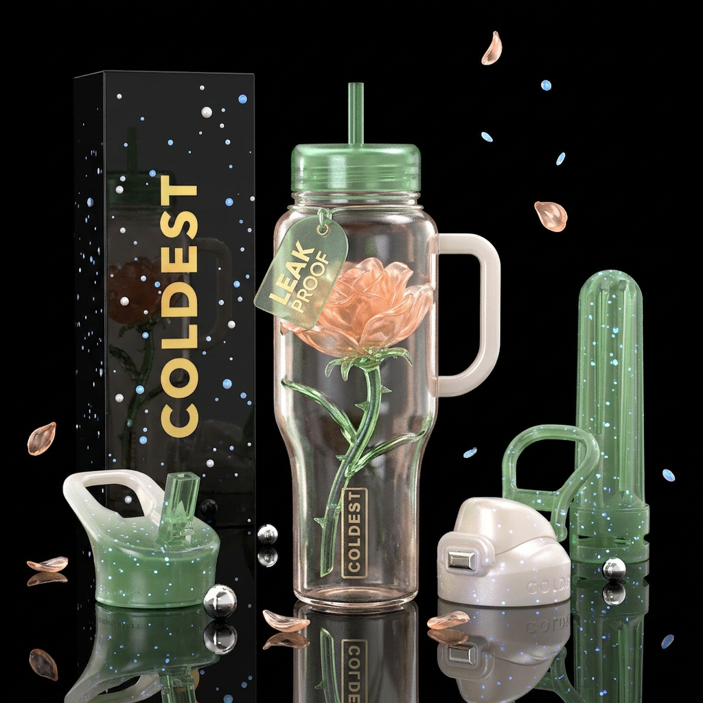 Floral water bottle design