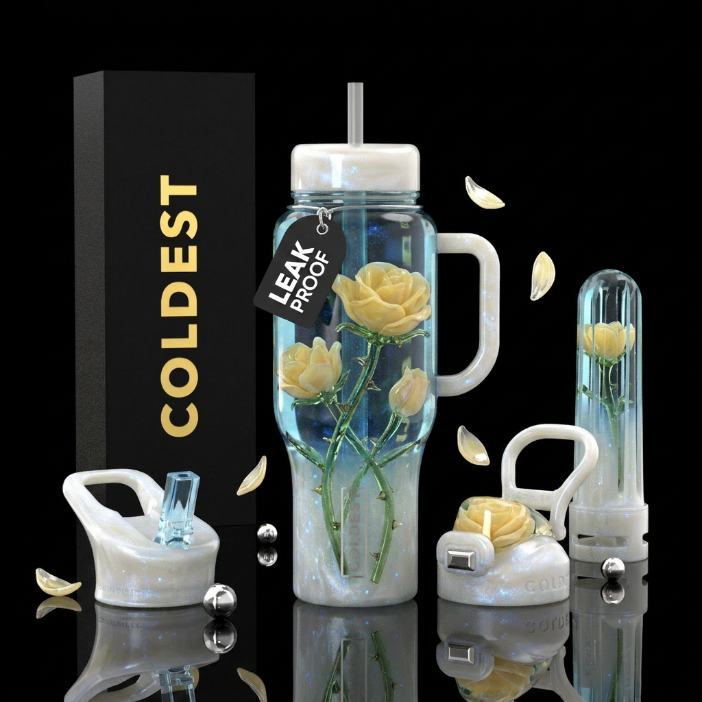 Floral water bottle design