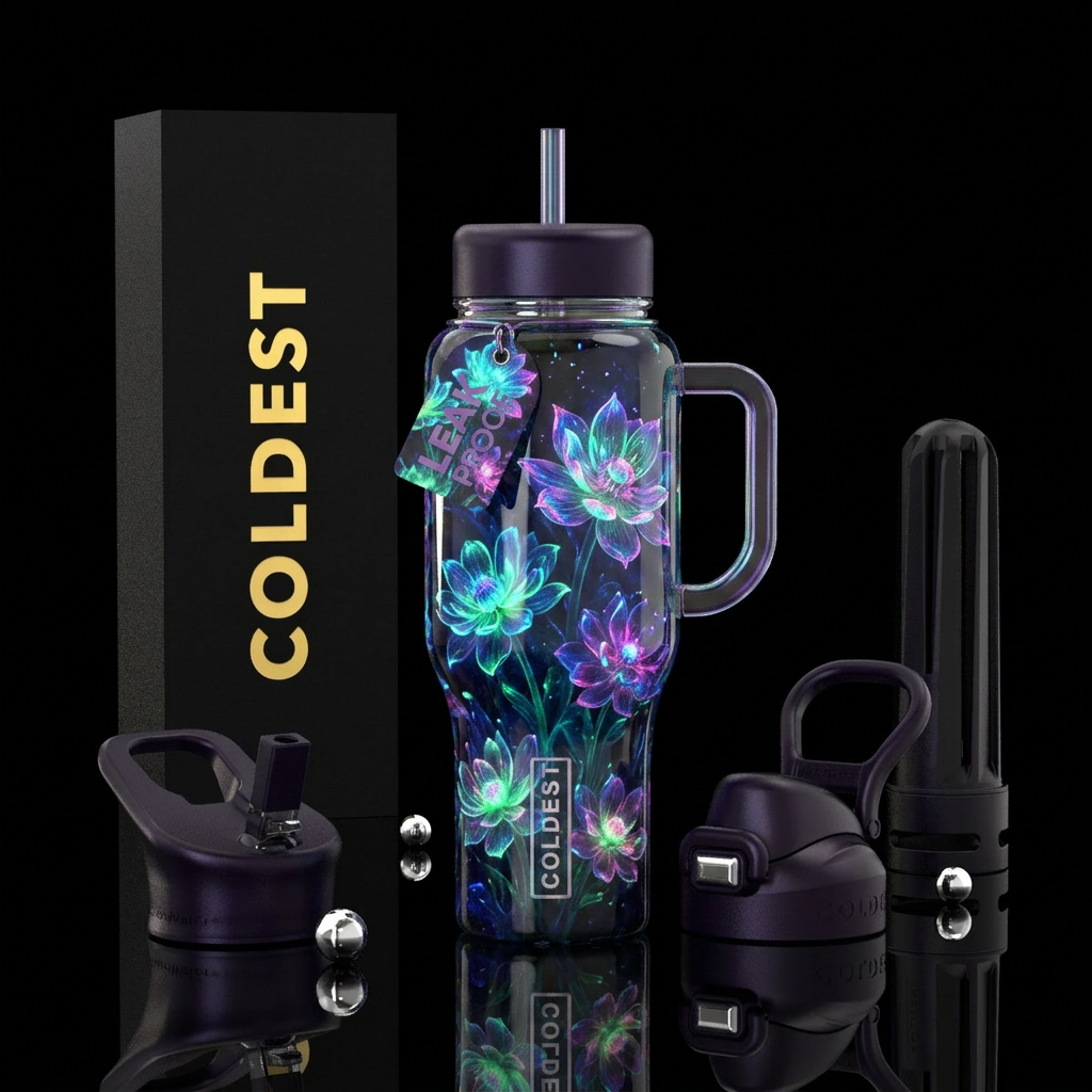 Flowers water bottle design