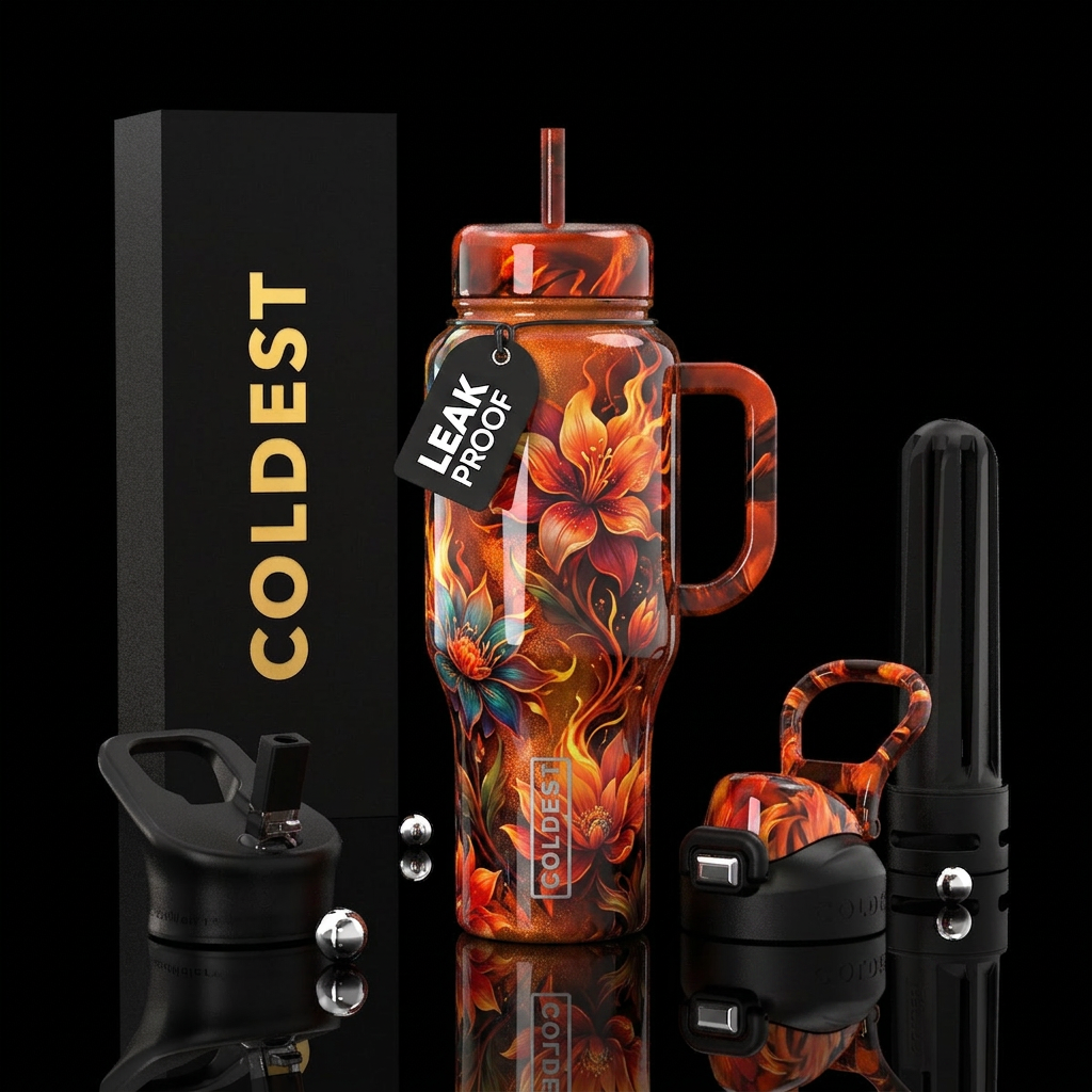 Floral water bottle design