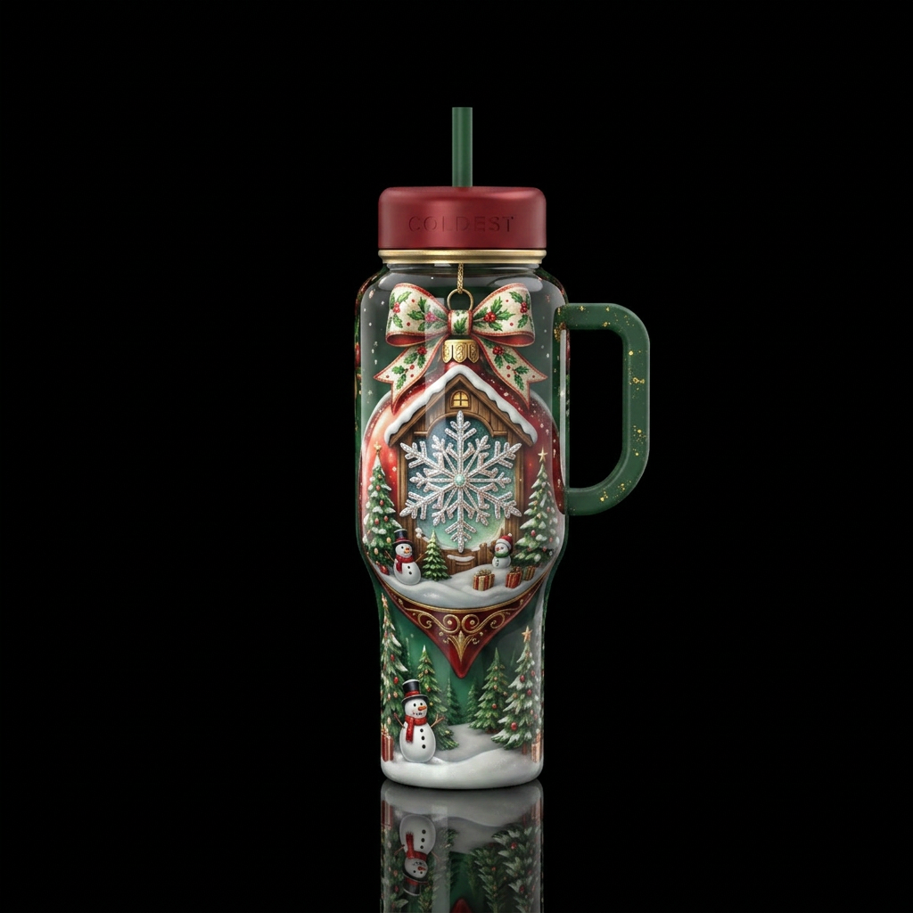 Christmas water bottle design
