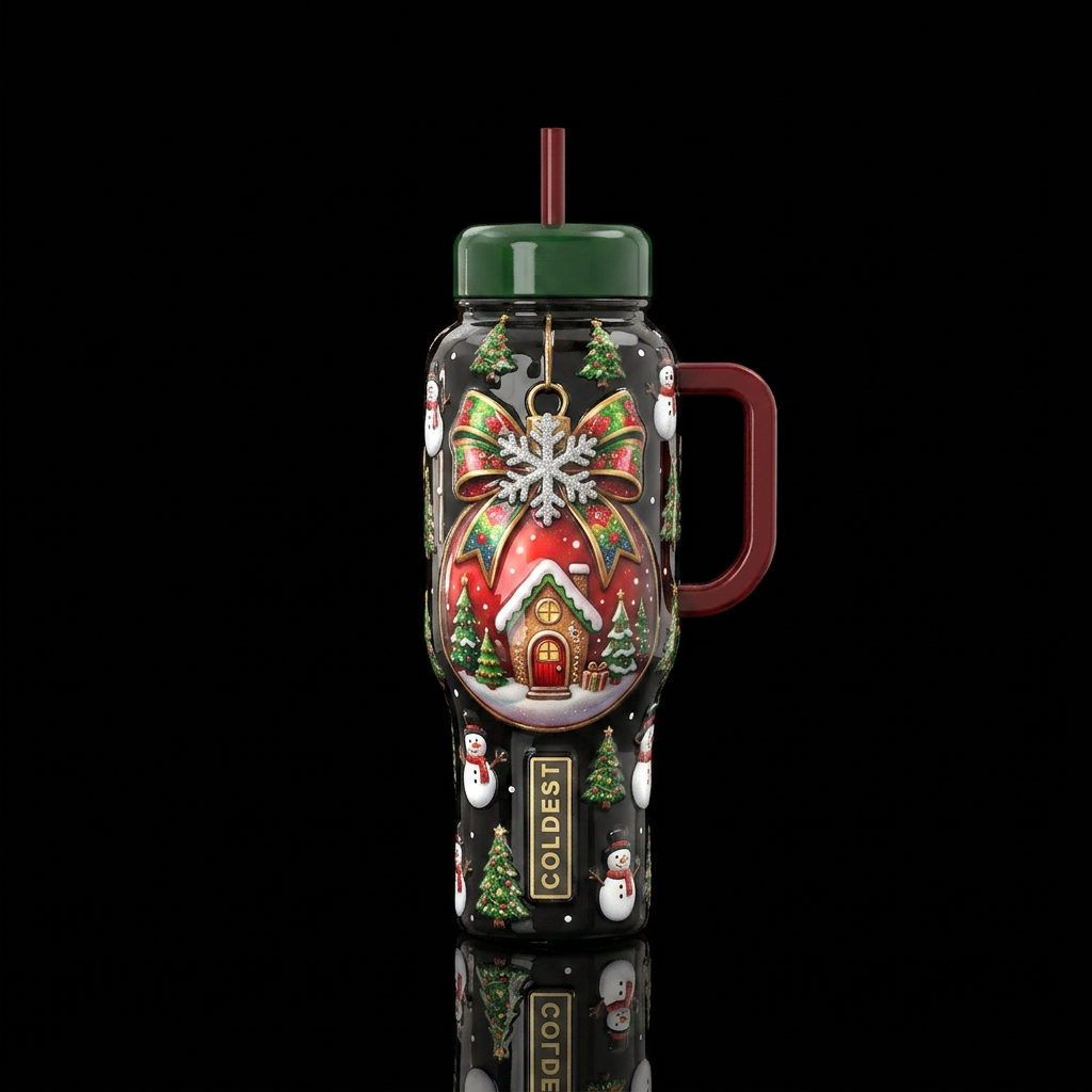 Christmas water bottle design