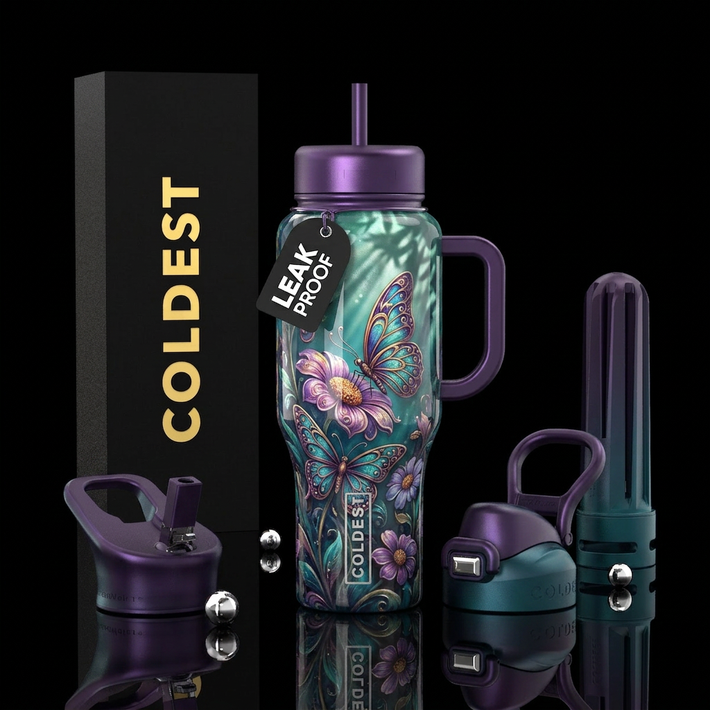 Butterflies water bottle design