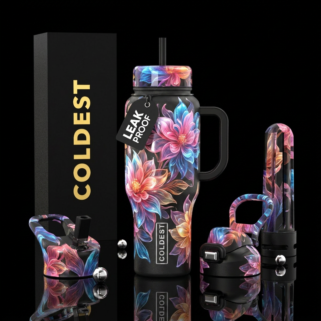 Floral water bottle design