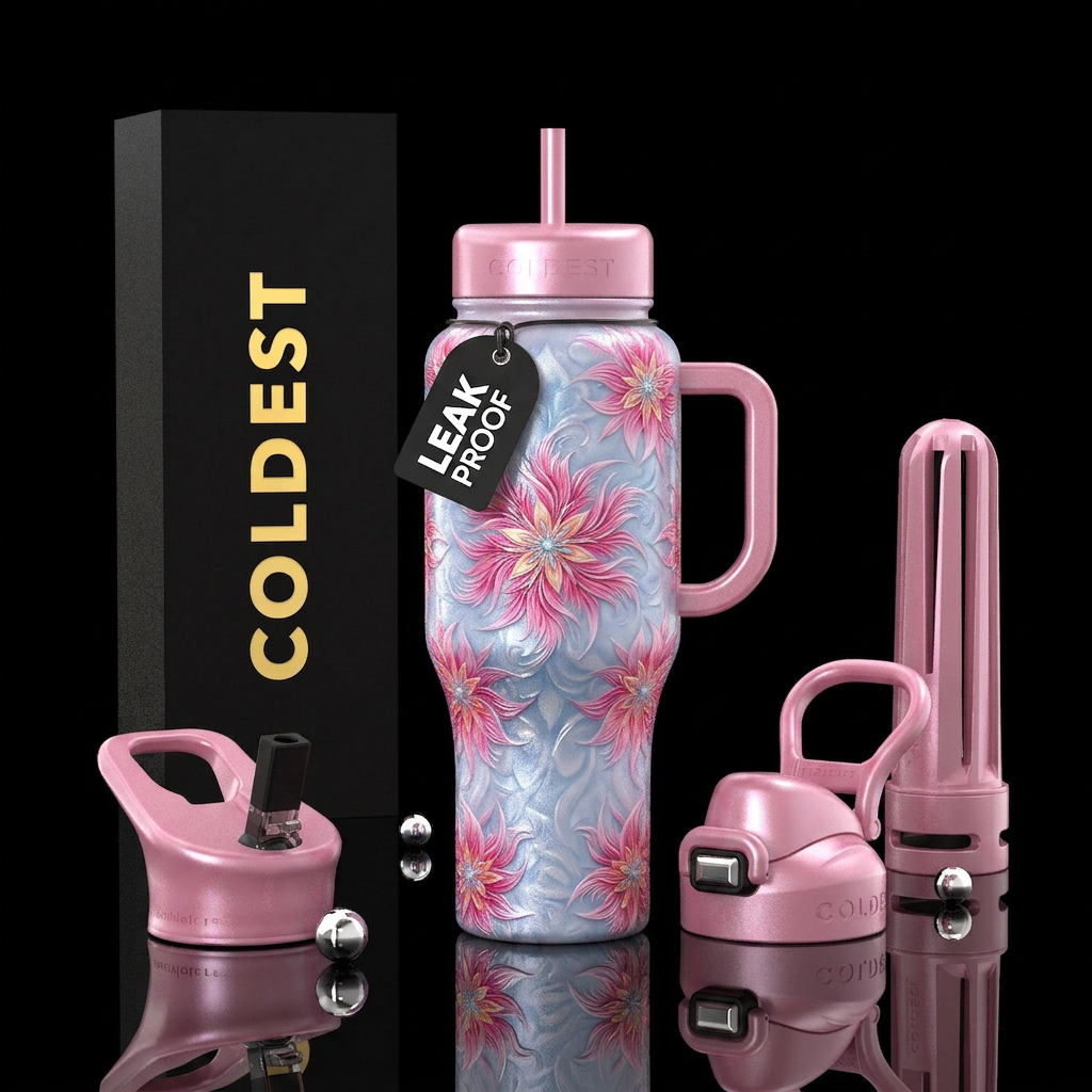 Flowers water bottle design