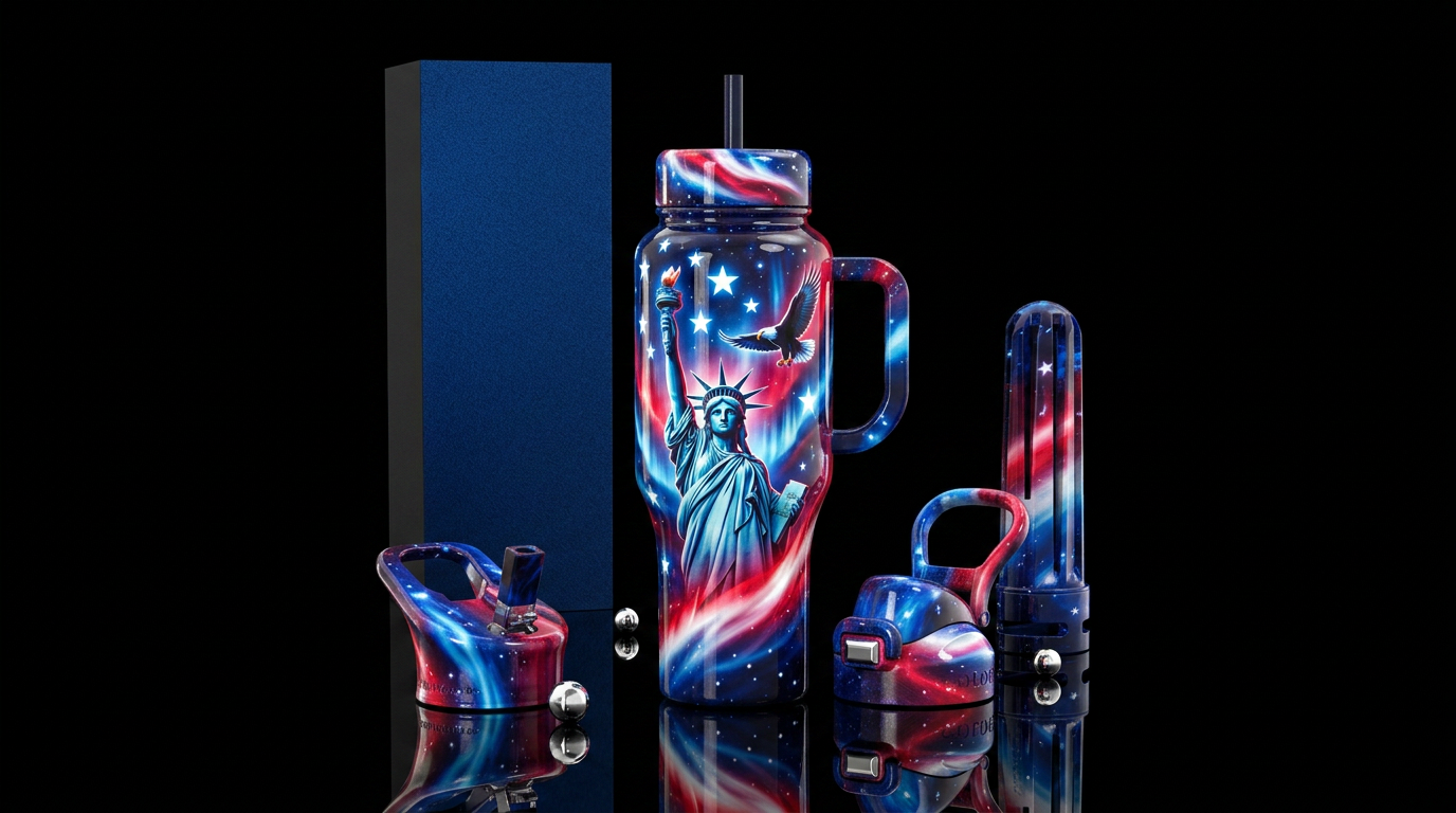 Patriotic water bottle design