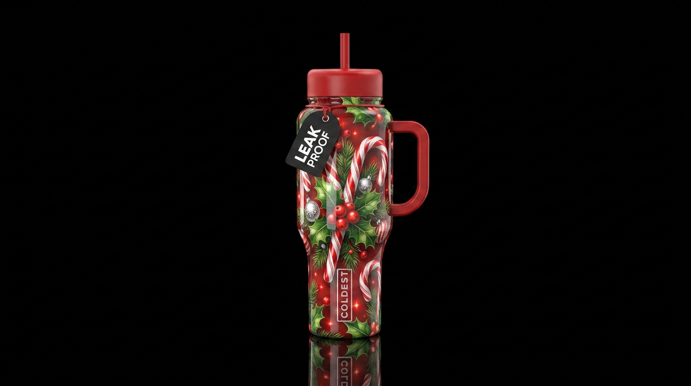 Christmas water bottle design