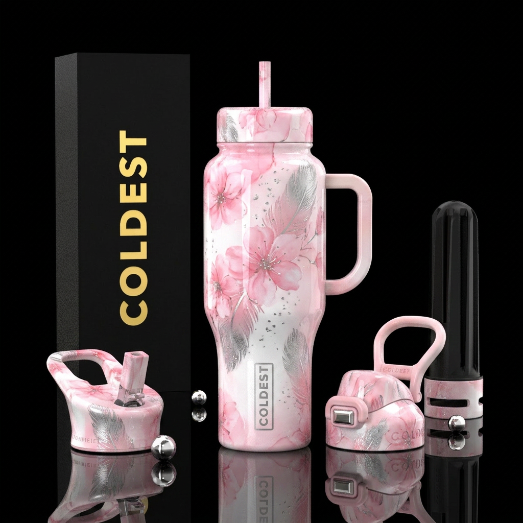 Floral water bottle design