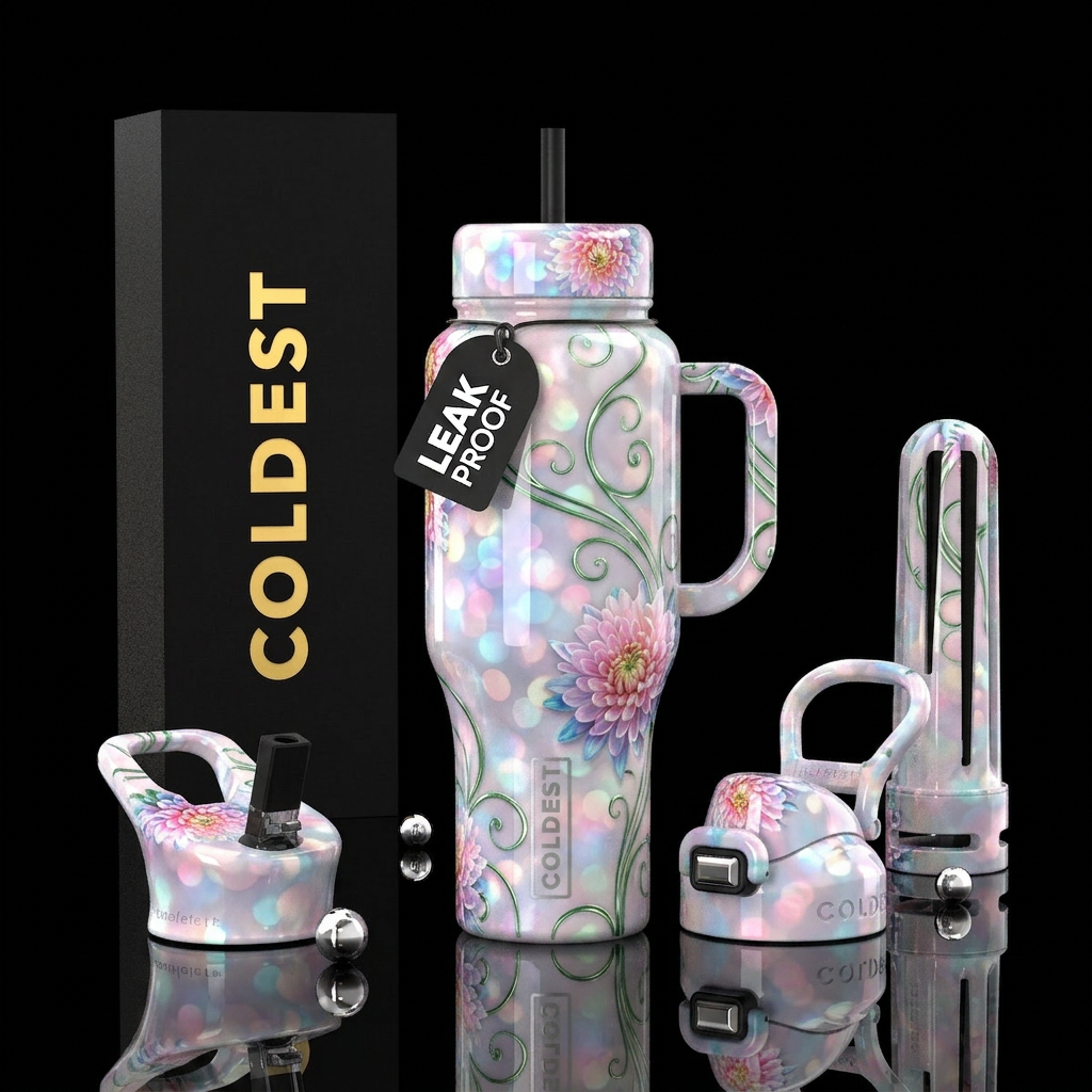 Flowers water bottle design