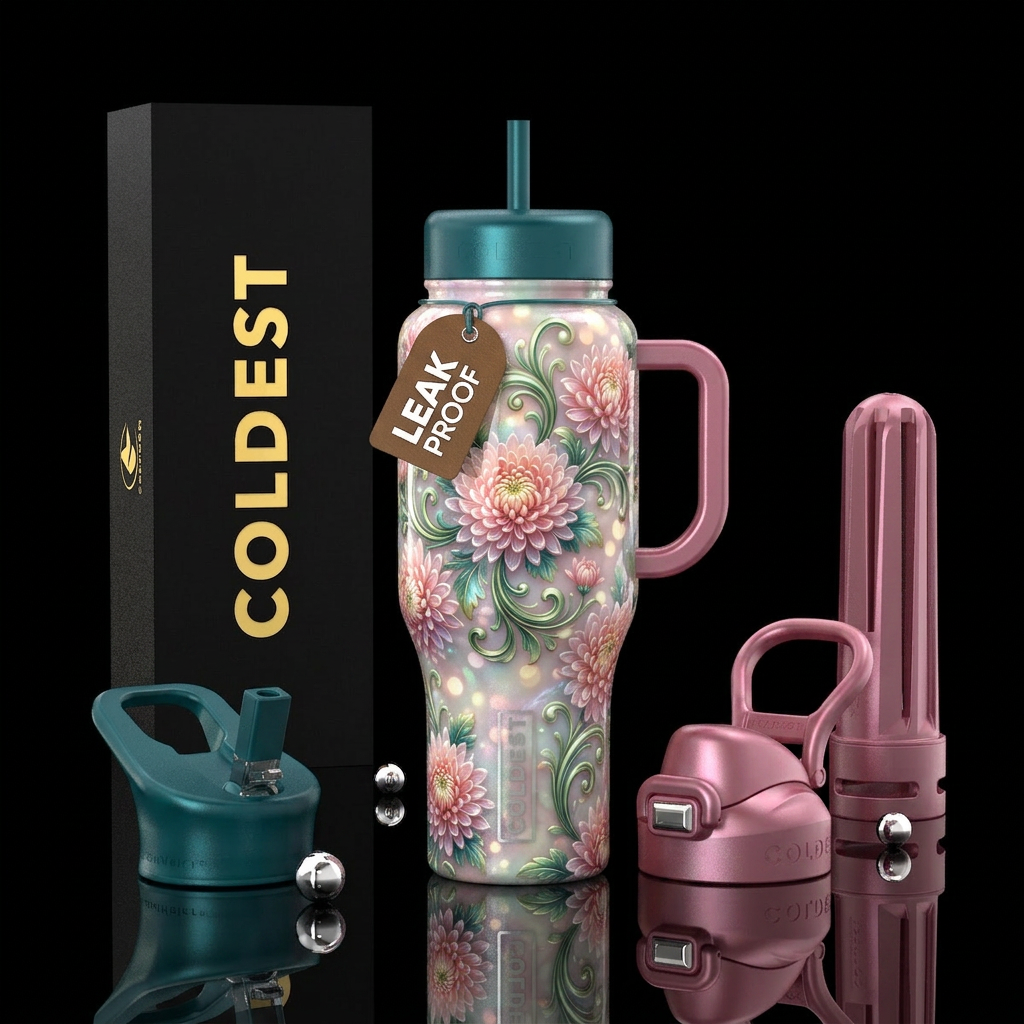 Flowers water bottle design