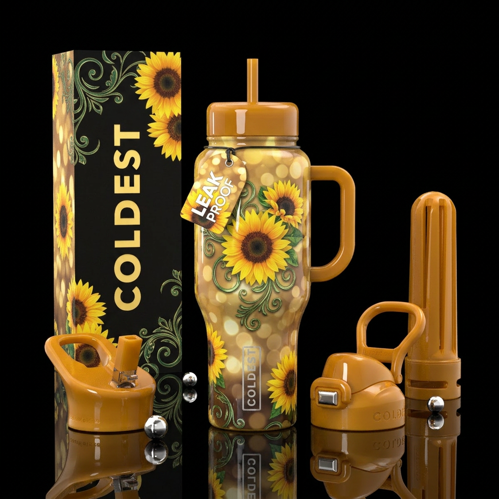Sunflowers water bottle design