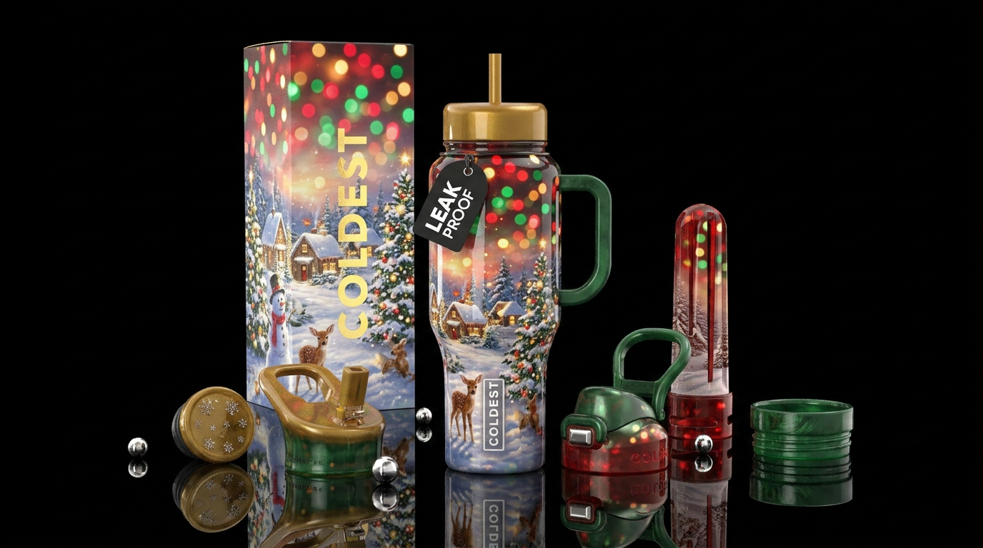 Christmas water bottle design